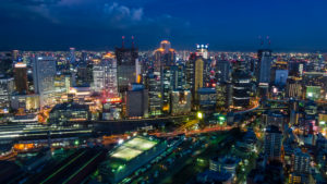 Overview of Osaka at Night, Japan, Overview of Osaka at Night, Japan,